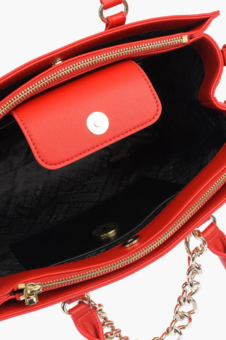 LOVE faux leather tote bag with golden chain