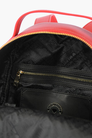 LOVE faux leather backpack with chain and maxi pocket on the front