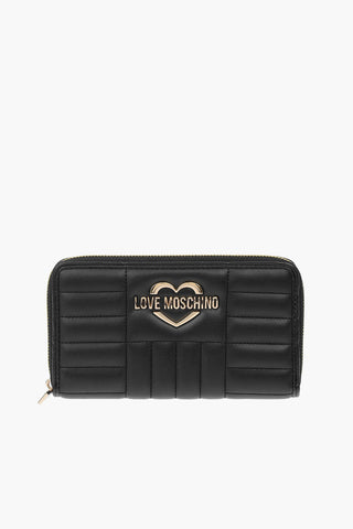 LOVE quilted faux leather wallet with zip closure