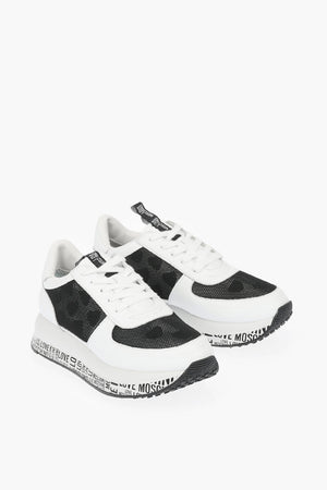 LOVE Sneaker aus Leder mit Netzdetails und Logosohle
