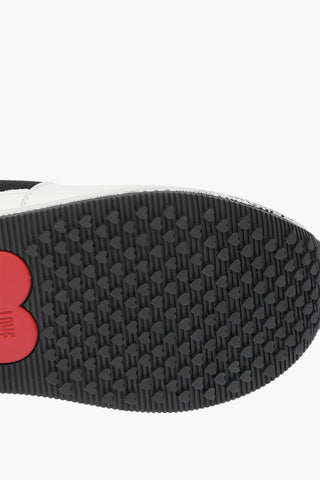 LOVE Leather Sneakers with Mesh Details and Logo-embossed Sole