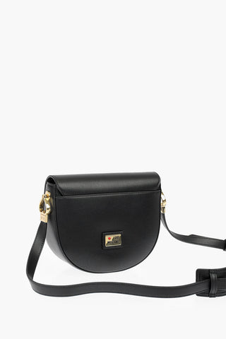 LOVE faux leather crossbody saddle bag with golden logo
