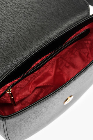 LOVE faux leather crossbody saddle bag with golden logo
