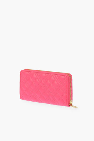LOVE quilted faux leather wallet with zip closure
