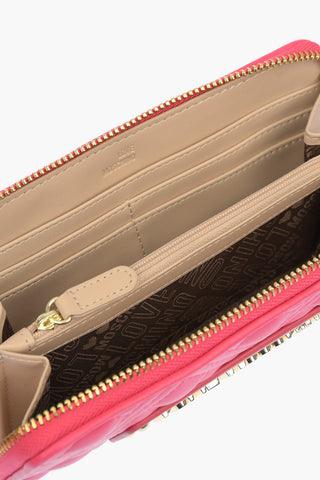 LOVE quilted faux leather wallet with zip closure