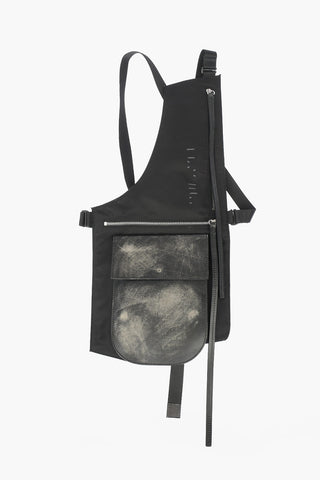 Vintage Effect Crossbody Bag with Leather Details