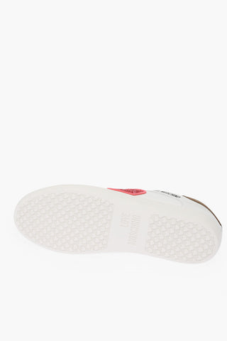 LOVE leather low top sneakers with glitter heart