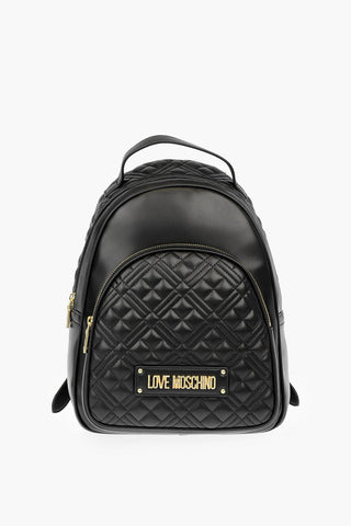 LOVE faux leather quilted backpack with golden details