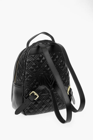 LOVE faux leather quilted backpack with golden details