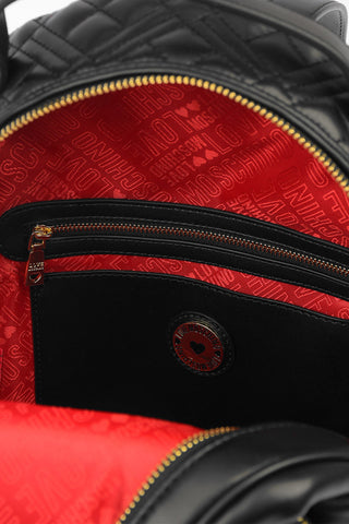 LOVE faux leather quilted backpack with golden details