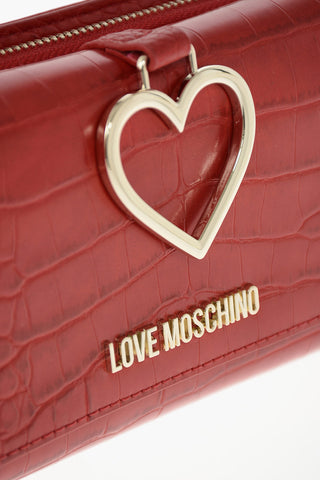 LOVE Croco Print Wallet with Gold-toned Hardware