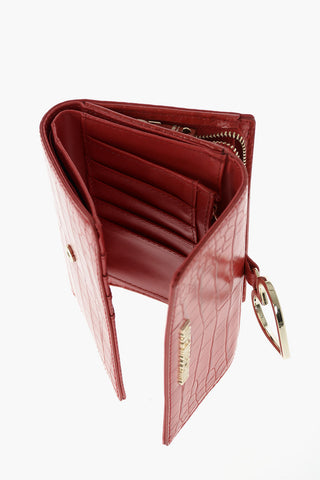 LOVE Croco Print Wallet with Gold-toned Hardware