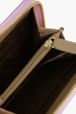 LOVE faux leather wallet with zip closure