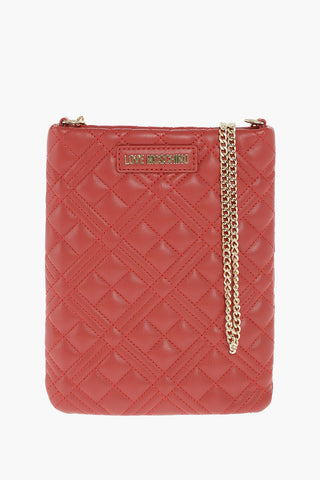 LOVE quilted faux leather bag with chain shoulder strap