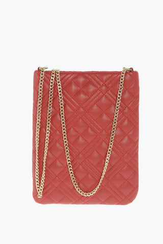 LOVE quilted faux leather bag with chain shoulder strap