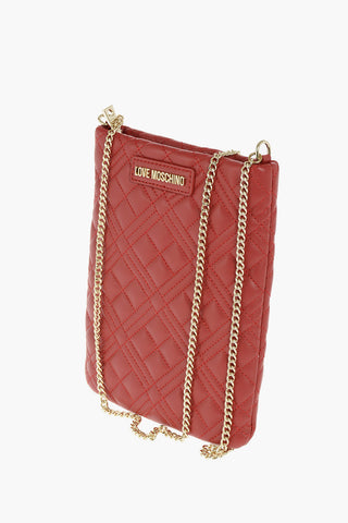 LOVE quilted faux leather bag with chain shoulder strap