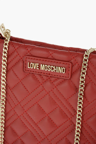 LOVE quilted faux leather bag with chain shoulder strap