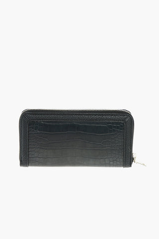 LOVE Croco Print Wallet with Gold-toned Hardware
