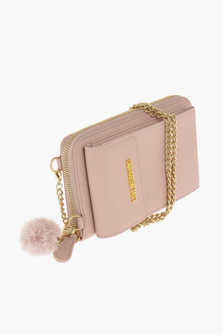 LOVE faux leather wallet with removable shoulder strap