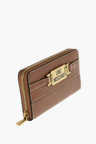 LOVE faux leather wallet with zip closure