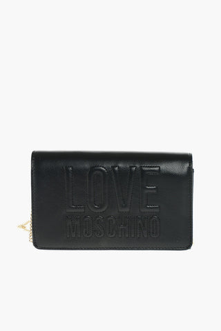 LOVE faux leather crossbody bag with embossed logo