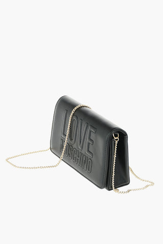 LOVE faux leather crossbody bag with embossed logo