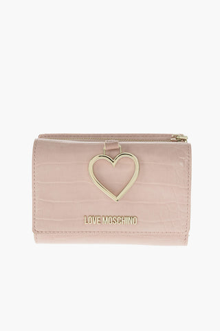 LOVE crocodile printed faux leather wallet