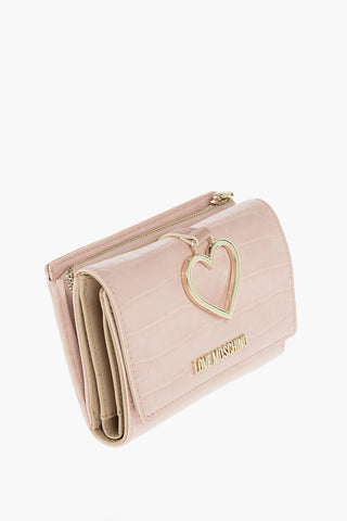LOVE crocodile printed faux leather wallet