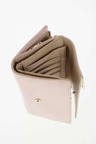 LOVE crocodile printed faux leather wallet