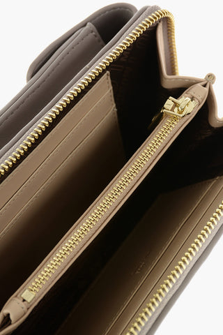 LOVE Quilted Faux-leather Wallet with Phone-holder and Removable Gold-toned Strap