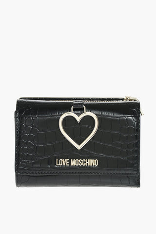 LOVE crocodile printed faux leather wallet