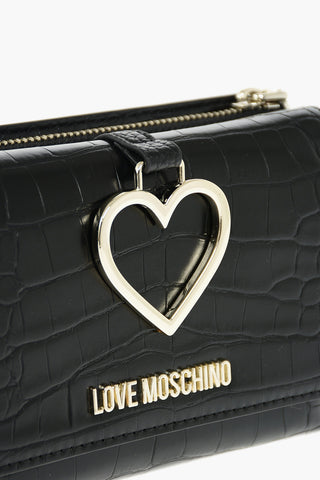 LOVE crocodile printed faux leather wallet