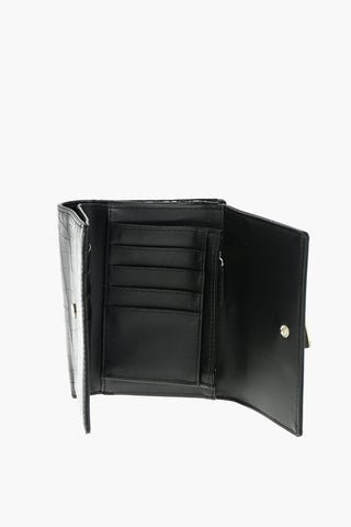 LOVE crocodile printed faux leather wallet