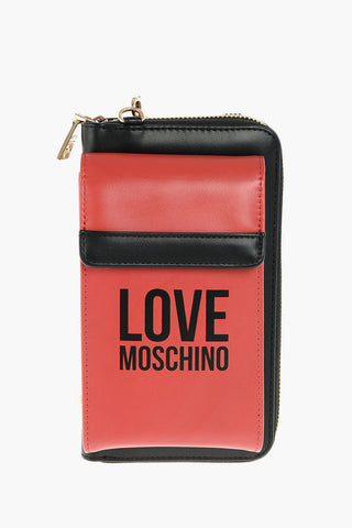 LOVE faux leather wallet with removable shoulder strap
