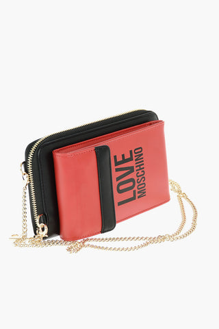 LOVE faux leather wallet with removable shoulder strap