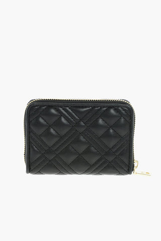 LOVE Quilted Faux-leather Wallet with Gold-toned Lettering Logo