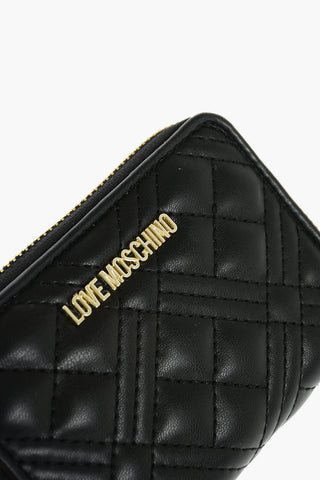 LOVE Quilted Faux-leather Wallet with Gold-toned Lettering Logo
