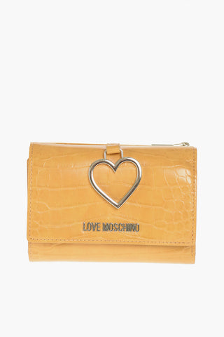 LOVE crocodile printed faux leather wallet