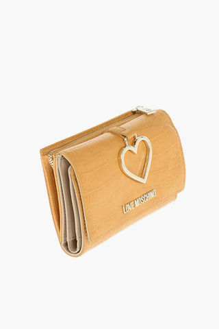 LOVE crocodile printed faux leather wallet