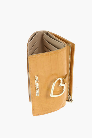 LOVE crocodile printed faux leather wallet