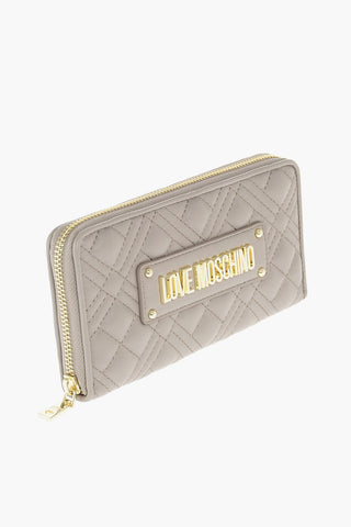 LOVE quilted faux leather wallet with zip closure