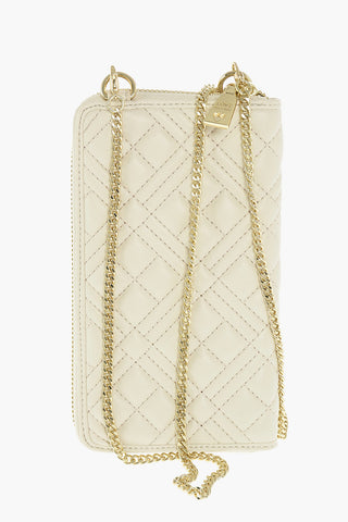 LOVE quilted faux leather wallet with removable shoulder strap