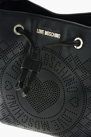 LOVE Perforated faux leather bucket bag