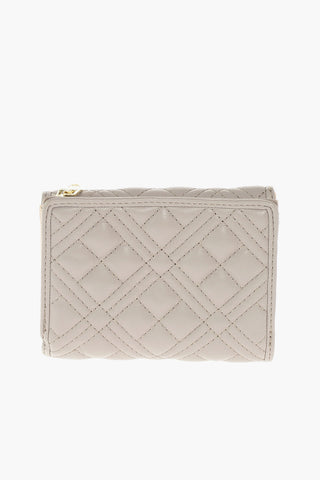 LOVE Quilted Faux-leather Wallet with Gold-toned Metal Logo