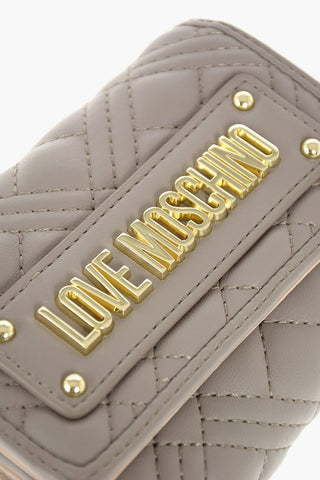 LOVE Quilted Faux-leather Wallet with Gold-toned Metal Logo
