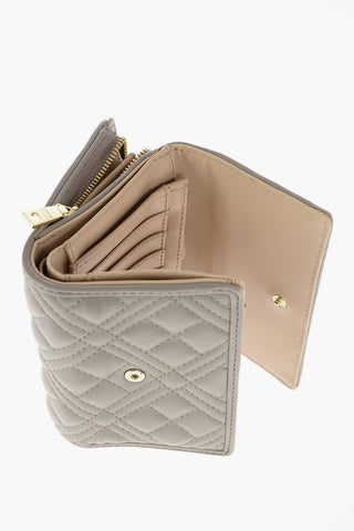 LOVE Quilted Faux-leather Wallet with Gold-toned Metal Logo