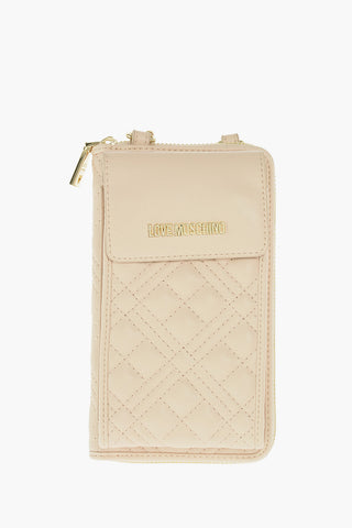 LOVE quilted faux leather wallet with removable shoulder strap