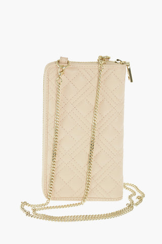 LOVE quilted faux leather wallet with removable shoulder strap
