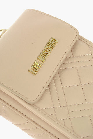 LOVE quilted faux leather wallet with removable shoulder strap