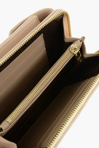 LOVE quilted faux leather wallet with removable shoulder strap